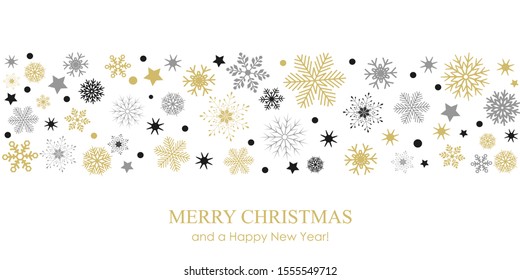 Snowflake border background for Christmas card - stock vector