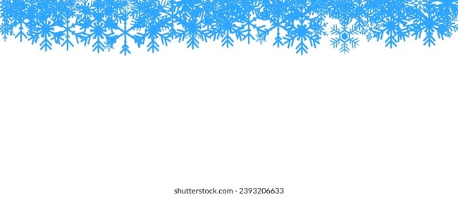 Diseño de borde de copo de nieve, hielo colgado en la parte superior - vector de stock