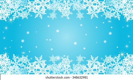 Snowflake  border frame -Blue color -EPS10