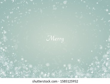 Snowflake border on blue winter background for decoration on winter event or Christmas holiday festival.