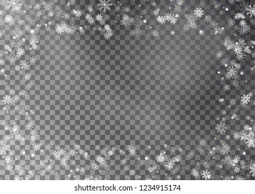 Snowflake Border Vector Isolated On Transparent Stock Vector (Royalty ...