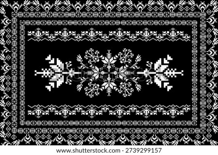 Snowflake Borders Eleganc patten indian rug