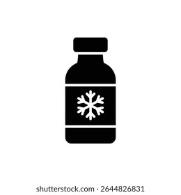 Snowflake Bottle Symbol Representing Cold Water Refreshment