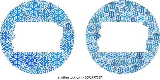 Snowflake Brazil Distrito Federal map collage is composed with sphere and stencil. Vector Brazil Distrito Federal map collage of snowflake particles in different sizes and blue color tones.