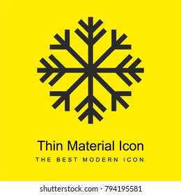 Snowflake bright yellow material minimal icon or logo design