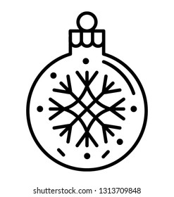 Snowflake bubble line icon 