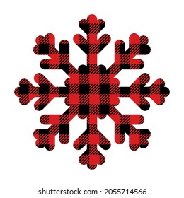 Snowflake buffalo plaid. Vector holidays design elements. Christmas Buffalo Plaid. Isolated on white background. Good for posters, t shirts, postcards.