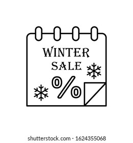 Snowflake calendar icon. Simple line, outline vector elements of winter sale icons for ui and ux, website or mobile application