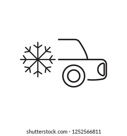 Snowflake and car icon vector design illustration.