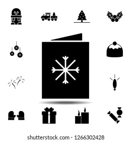 Snowflake Card icon. Simple glyph vector element of Christmas, New Year and holidays icons set for UI and UX, website or mobile application