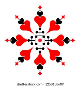 Snowflake of card symbols