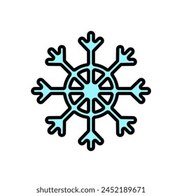 snowflake cartoon icon, isolated background