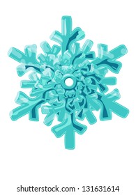 Snowflake cartoon,vector shape isolated on white background
