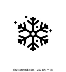 Snowflake with Center Dot and Star Design for Winter Holiday Theme