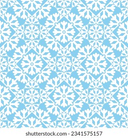 snowflake ceramic tile pattern. merry christmas mandala background. vector illustration