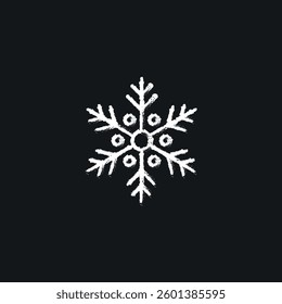 Snowflake chalk icon. Vector isolated black illustration.