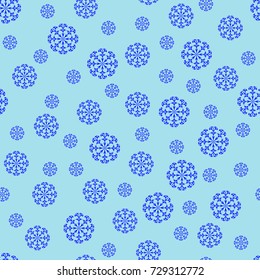 Snowflake chaotic seamless pattern. Fashion holiday graphic background design. Modern stylish abstract texture. Color xmas template for prints, textiles, wrapping, wallpaper. VECTOR illustration