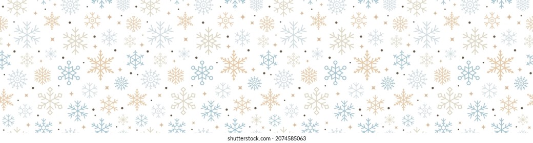 Snowflake Christmas background. Seamless pattern with snowflake icon