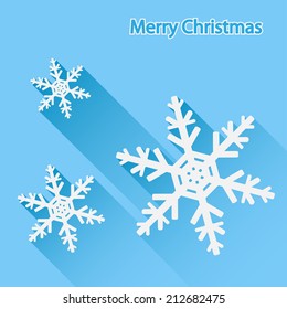 Copo de nieve, fondo de navidad. Ilustración vectorial.