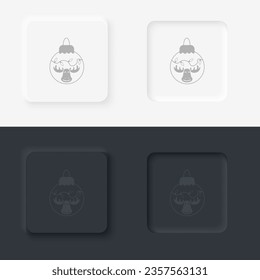 Snowflake, Christmas, ball, neumorphic style button