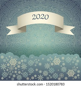 Snowflake Christmas Card with mandala (detailed classic elegant design)