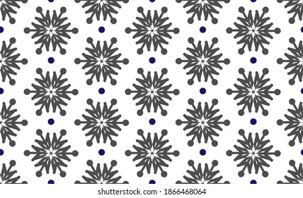 Copo de nieve, fantasía navideña patrón sin fisuras sobre fondo blanco. Diseño geométrico para tarjetas de vacaciones de invierno, imprenta, eventos, papel de envoltura y textil. Vector 10 