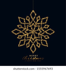 snowflake christmas design in black and gold color