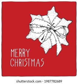 Snowflake, Christmas element hand drawing.