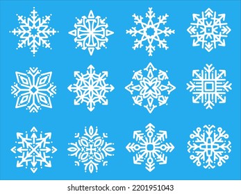 Snowflakes Weihnachtssymbol Illustrationsset