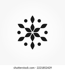 Snowflake Christmas icon. Vector illustration.