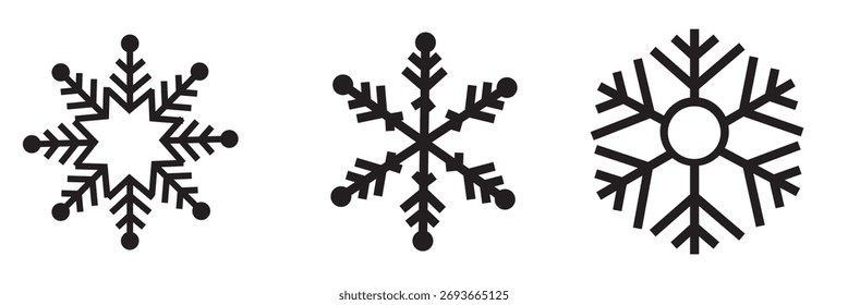 Icono de Navidad de copo de nieve. Ilustración vectorial. EPS 10