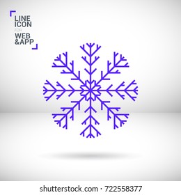 snowflake christmas line vector icon
