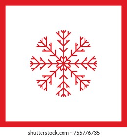 snowflake christmas line vector icon