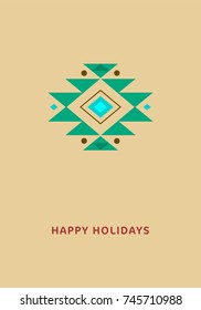 Snowflake. Christmas and New Year greeting card, tag or badge, Scandinavian style. Stock vector.
