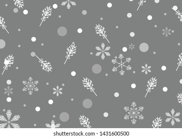 Snowflake christmas and new year pattern vector.