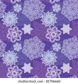 Snowflake christmas and new year seamless background