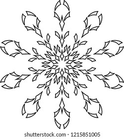 Snowflake Christmas New Year sketch doodles