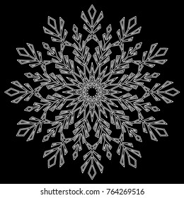 Snowflake Christmas New Year sketch doodles
