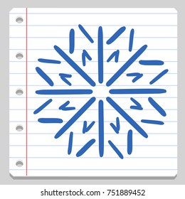 Snowflake Christmas Notebook School Doodle Icon Symbol Sketch Line Art