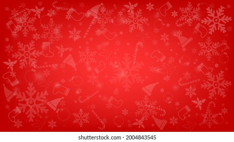 Snowflake with Christmas object background vector illustration