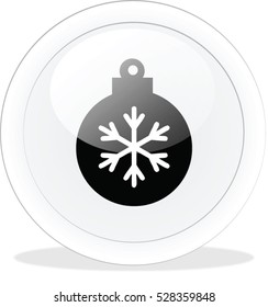 Snowflake christmas ornaments hanging. Vector Illustration