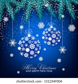 Snowflake Christmas party invitation paper cut Winter holiday greeting card