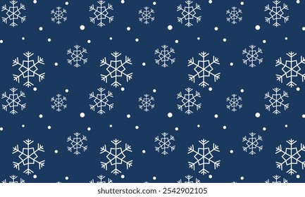 Navidades de copo de nieve de fondo sin fisuras. Patrón sin fisuras de la nevada. Fondo de Fondo de pantalla de vacaciones de invierno. Ilustración vectorial. EPS 10