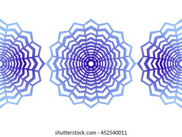 Snowflake. Christmas seamless pattern. Circular ornament, decorative lace. Vector illustration