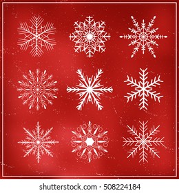 Snowflake christmas set over beautiful background vector illustration. Christmas design elements.