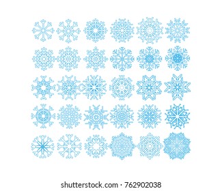 Snowflake Christmas, set vector, holidays