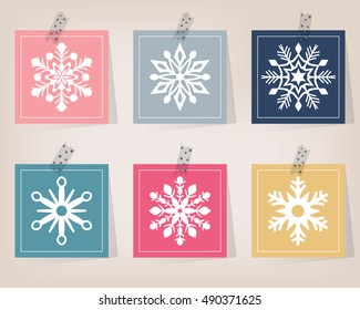 Snowflake christmas set vector illustration. Christmas design elements.