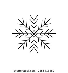 Snowflake Navidad simple doodle ilustración de vector lineal a mano, vacaciones de invierno elementos de Año Nuevo para temporadas tarjetas de felicitación, invitaciones, banner, afiche, pegatinas