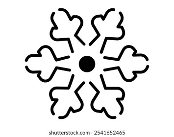 Schneeflocke Weihnachtsschablone Design zum Dekorieren von Lebkuchen, Keksen und anderen Süßwaren - Vektorvorlage zum Schneiden. Gestalten Sie Paint Your Own, PYO, Cookie Schablone