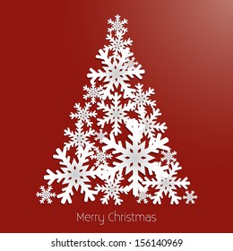 Snowflake Christmas Tree Design - vector eps10 